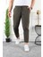Erkek Beli Lastikli Double Paça Spor Haki Jogger Pantolon 1