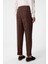 Kahve 100% Keten Italyan Kesim Erkek Pantolon 4