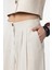 Ekru Keten Karışımlı Kadın Culotte Pantolon 3