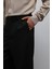 Siyah Relax Fit Pilili Erkek Pantolon 5