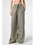 Haki Keten Karışımlı Kadın Pantolon 1