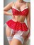 Kırmızı Puantiye Etekli Kadın Fantezi Seksi Kostüm 2076 2