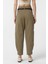Haki Yüksek Bel Paçası Düğmeli Fit Kadın Pantolon 5