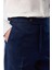 Lacivert 100% Keten Italyan Kesim Erkek Pantolon 3