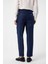 Lacivert 100% Keten Italyan Kesim Erkek Pantolon 4