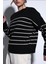 Siyah Çizgili Triko Kazak 4