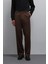 Kahve Relax Fit Baggy Pilili Erkek Pantolon 2