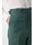 Yeşil 100% Keten Italyan Kesim Erkek Pantolon 3