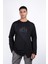 Erkek Regular Fit Uzun Kollu Siyah Sweat 1