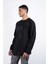 Erkek Regular Fit Uzun Kollu Siyah Sweat 2
