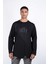 Erkek Regular Fit Uzun Kollu Siyah Sweat 3