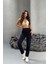Kadın Yüksek Bel Havuç Model Beli Lastikli Dar Paça Pantolon 4