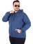 Büyük Beden Unisex Kapüşonlu 3ip Sweat 11701 Indıgo 2