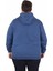 Büyük Beden Unisex Kapüşonlu 3ip Sweat 11701 Indıgo 3