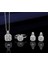 Gümüş Renk Metal Yüzük, Kolye Küpe Seti 3