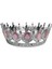 Taç Plastik Gümüş Pasta Süsü Taşlı Pembe Pk:1 1