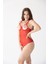 Göğsü ve Arkası Açık Kırmızı Fantazi Babydoll Gecelik TM1292 4