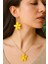 Yellow Daisy El Yapımı Incili Sarı Tasarım Küpe ve Kolye Seti 2