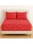 Desenli 160 x 200 cm Çift Kişilik Kırmızı Yıldız Lastikli Çarşaf ve 2 Adet Yastık Kılıfı 2