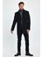 Erkek Slim Fit Siyah Kaşe Kaban 6