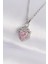 316L Çelik Zincir Gümüş Renk Pembe Zirkon Taşlı Rapunzel Kolye - Lisinya 2