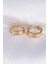 316L Çelik Gold Renk Zirkon Taşlı Model Halka Küpe - Lisinya 1