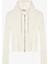 Fermuarlı Kapüşonlu Triko Hırka Ekru 1