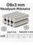 50 Adet 8X3MM Yuvarlak Neodyum Mıknatıs Güçlü Nikel Kaplamalı Kaliteli Dayanıklı Magnet 2