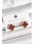 Pirinç Gold Renk Bordo Yonca Model Kadın Küpe - TJ-BKP10360 1