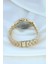 Clariss Trend Gold Metal Kordonlu Zirkon Taş Kaplama Renkli Taşlı Kasa Tasarımlı Lüx Kadın Kol Saati ( Lisinya ) 5