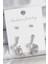 Pirinç Gümüş Renk Sallantılı Zirkon Taşlı Damla Model 3 Çift Kadın Küpe Seti - TJ-BKP10593 1