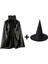 Siyah Yakalı Pelerin ve Siyah Cadı Şapkası Seti Çocuk Boy - Lisinya 1