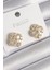 Pirinç Gold Renk Zirkon Taşlı Yonca Model Kadın Küpe TG27BKP9850 1