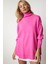 Balıkçı Yaka Oversize Triko Kazak LBV0011 Pembe 1