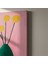 Minimalist Pembe ve Yeşil Çiçek Vazosu Tablosu 5