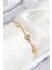 Pirinç Zirkon Taşlı Daire Model Gold Renk Asansörlü Kadın Bileklik TG27BB7745 1