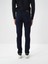 Erkek Lacivert Pamuk Dokulu Slim Fit Denim Pantolon 5