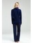 Kadın Uzun Kol Kutulu Lacivert 2 Parça Pijama Takımı 5