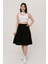 Belmando Viskon Kumaş Midi Boy Siyah Şort Etek 1
