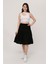 Belmando Viskon Kumaş Midi Boy Siyah Şort Etek 2