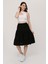 Belmando Viskon Kumaş Midi Boy Siyah Şort Etek 3