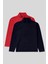 Standart Kalıp Dik Yaka 2li Paket Lacivert-Fiesta Erkek Polar Sweatshirt - 88310 1