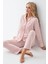 Kadın Giyim Uzun Kollu Modal & Pamuk 2'li Pembe Gömlek Pijama Takımı 2