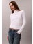 Kadın Dar Kalıp Balıkçı Yaka Uzun Kollu T-Shirt - Beyaz 1