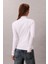 Kadın Dar Kalıp Balıkçı Yaka Uzun Kollu T-Shirt - Beyaz 2