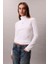 Kadın Dar Kalıp Balıkçı Yaka Uzun Kollu T-Shirt - Beyaz 3