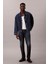 Erkek Slim Tapered Fit Termal Kumaşlı Jean Pantolon - Koyu Mavi 2
