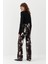 Wide Leg Desenli Denim Kahverengi 5
