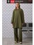 Uzun Rahat Kesim Sweatshirt Yosun Yeşili 1