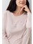 Paris Modal Pamuklu Kadın Pembe Desenli Uzun Kollu Pijama Takım 3